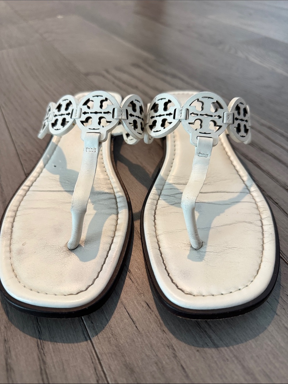 Tory Burch White Miller Logo Thong Sandals - Women - Picture 2 of 6